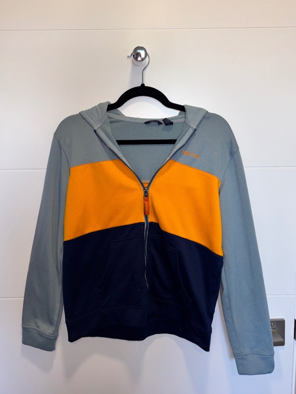 Marmot Kids Colorblock Full Zip Hoodie XL Blue Orange Navy